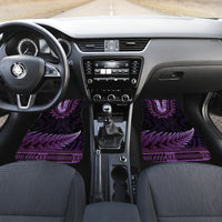Purple African Dashiki With Aotearoa Maori Car Mats Paua Shell Mix Silver Fern