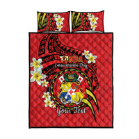 Personalised Tonga Emancipation Day Quilt Bed Set Tongan Ngatu Pattern - Red Version LT14 - Polynesian Pride