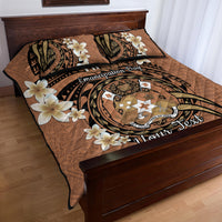 Personalised Tonga Emancipation Day Quilt Bed Set Tongan Ngatu Pattern - Brown Version LT14 - Polynesian Pride