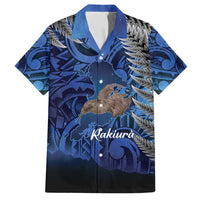 New Zealand Stewart Island Family Matching Long Sleeve Bodycon Dress and Hawaiian Shirt Rakiura Kiwi Maori Glowing Sky LT14 Dad's Shirt - Short Sleeve Blue - Polynesian Pride