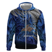 New Zealand Stewart Island Hoodie Rakiura Kiwi Maori Glowing Sky LT14 Zip Hoodie Blue - Polynesian Pride