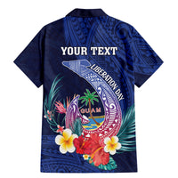 Personalised Guam Liberation Day Family Matching Mermaid Dress and Hawaiian Shirt Happy 80th Anniversary Fish Hook Mix Tropical Flowers