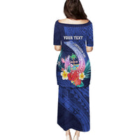 Personalised Guam Liberation Day Family Matching Puletasi and Hawaiian Shirt Happy 80th Anniversary Fish Hook Mix Tropical Flowers LT14 - Polynesian Pride