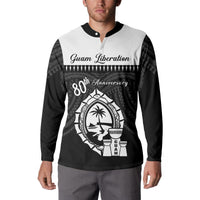 Guam Liberation Day Button Sweatshirt Biba Guahan Chamorro 80th Anniversary - Black