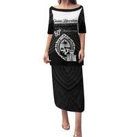 Guam Liberation Day Family Matching Puletasi and Hawaiian Shirt Biba Guahan Chamorro 80th Anniversary - Black LT14 Mom's Dress Black - Polynesian Pride