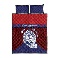 Guam Liberation Day Quilt Bed Set Biba Guahan Chamorro 80th Anniversary - Blue