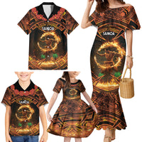 Samoa Teuila 2024 Festival Family Matching Mermaid Dress and Hawaiian Shirt Samoan Siva Afi With Red Gingers LT14 - Polynesian Pride