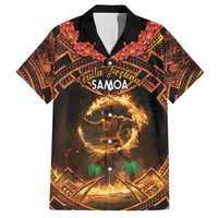 Samoa Teuila 2024 Festival Family Matching Short Sleeve Bodycon Dress and Hawaiian Shirt Samoan Siva Afi With Red Gingers LT14 Dad's Shirt - Short Sleeve Black - Polynesian Pride