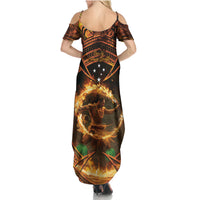 Samoa Teuila 2024 Festival Family Matching Summer Maxi Dress and Hawaiian Shirt Samoan Siva Afi With Red Gingers LT14 - Polynesian Pride