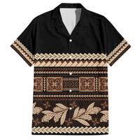 Black Samoa Siapo Teuila Flowers Hawaiian Shirt LT14 Black - Polynesian Pride