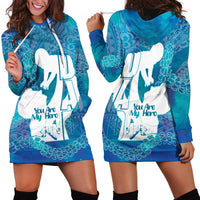 Turquoise Polynesia Father's Day Hoodie Dress Dad You Are My Hero