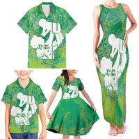 Green Polynesia Father's Day Family Matching Tank Maxi Dress and Hawaiian Shirt Dad You Are My Hero LT14 - Polynesian Pride