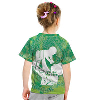 Green Polynesia Father's Day Kid T Shirt Dad You Are My Hero