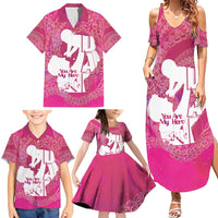 Pink Polynesia Father's Day Family Matching Summer Maxi Dress and Hawaiian Shirt Dad You Are My Hero LT14 - Polynesian Pride