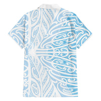 Blue New Zealand Puhoro Maori Tattoo Family Matching Tank Maxi Dress and Hawaiian Shirt