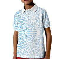 Blue New Zealand Puhoro Maori Tattoo Kid Polo Shirt