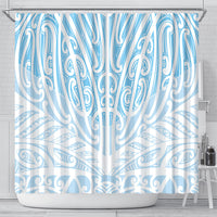 Blue New Zealand Puhoro Maori Tattoo Shower Curtain