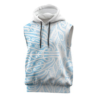 Blue New Zealand Puhoro Maori Tattoo Sleeveless Hoodie