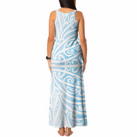 Blue New Zealand Puhoro Maori Tattoo Tank Maxi Dress LT14 - Polynesian Pride