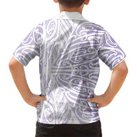 Purple New Zealand Puhoro Maori Tattoo Family Matching Puletasi and Hawaiian Shirt