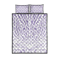 Purple New Zealand Puhoro Maori Tattoo Quilt Bed Set