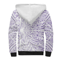 Purple New Zealand Puhoro Maori Tattoo Sherpa Hoodie