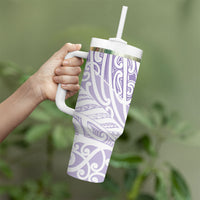 Purple New Zealand Puhoro Maori Tattoo Tumbler With Handle
