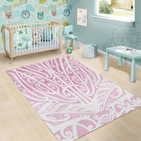 Pink New Zealand Puhoro Maori Tattoo Area Rug