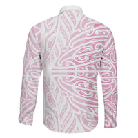 Pink New Zealand Puhoro Maori Tattoo Family Matching Off Shoulder Short Dress and Hawaiian Shirt