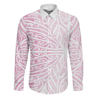 Pink New Zealand Puhoro Maori Tattoo Family Matching Tank Maxi Dress and Hawaiian Shirt