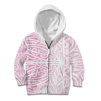 Pink New Zealand Puhoro Maori Tattoo Kid Hoodie