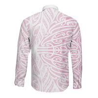 Pink New Zealand Puhoro Maori Tattoo Long Sleeve Button Shirt LT14 - Polynesian Pride