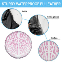 Pink New Zealand Puhoro Maori Tattoo Spare Tire Cover