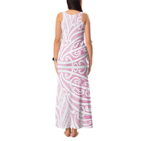 Pink New Zealand Puhoro Maori Tattoo Tank Maxi Dress