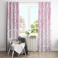 Pink New Zealand Puhoro Maori Tattoo Window Curtain
