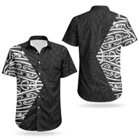 Black New Zealand Puhoro Maori Tattoo Couples Matching Tank Maxi Dress and Hawaiian Shirt LT14 - Polynesian Pride