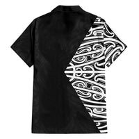 Black New Zealand Puhoro Maori Tattoo Family Matching Off Shoulder Maxi Dress and Hawaiian Shirt