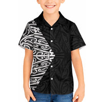 Black New Zealand Puhoro Maori Tattoo Hawaiian Shirt LT14 - Polynesian Pride
