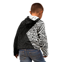 Black New Zealand Puhoro Maori Tattoo Kid Hoodie