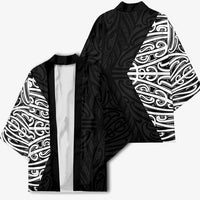 Black New Zealand Puhoro Maori Tattoo Kimono