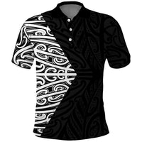 Black New Zealand Puhoro Maori Tattoo Polo Shirt