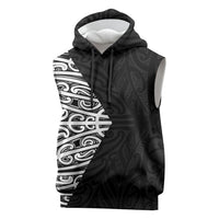 Black New Zealand Puhoro Maori Tattoo Sleeveless Hoodie