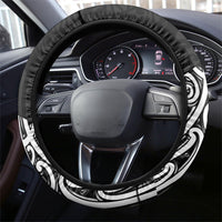 Black New Zealand Puhoro Maori Tattoo Steering Wheel Cover