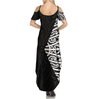 Black New Zealand Puhoro Maori Tattoo Summer Maxi Dress
