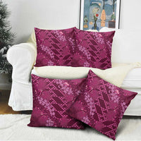 Pink Aloha Hawaii Pillow Cover Hawaiian Kakau Ohia Lehua Lei - Polynesian Pride