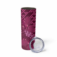 Pink Aloha Hawaii Skinny Tumbler Hawaiian Kakau Ohia Lehua Lei LT14 - Polynesian Pride