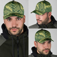Green Aloha Hawaii Classic Cap Hawaiian Kakau Ohia Lehua Lei - Polynesian Pride