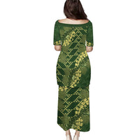 Green Aloha Hawaii Puletasi Hawaiian Kakau Ohia Lehua Lei - Polynesian Pride