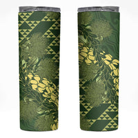 Green Aloha Hawaii Skinny Tumbler Hawaiian Kakau Ohia Lehua Lei LT14 Green - Polynesian Pride