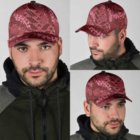 Maroon Aloha Hawaii Classic Cap Hawaiian Kakau Ohia Lehua Lei - Polynesian Pride